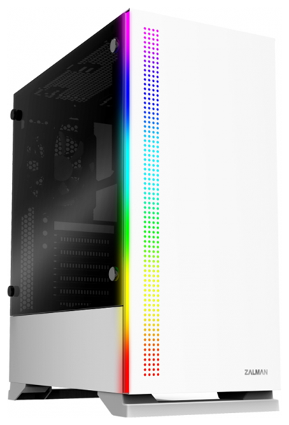 ZALMAN S5, ATX, WHITE, WINDOW, 2xCOMBO (3.5" or 2.5"), 4x2.5", 2xUSB2.0, 1xUSB3.0, FRONT 1x120mm, REAR 1x120mm RGB