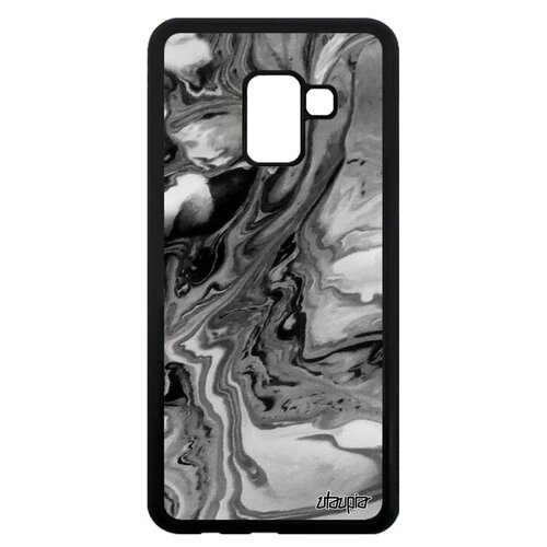 фото Красивый чехол на смартфон // samsung galaxy a8 2018 // "волны" узор абстрактный, utaupia, серый