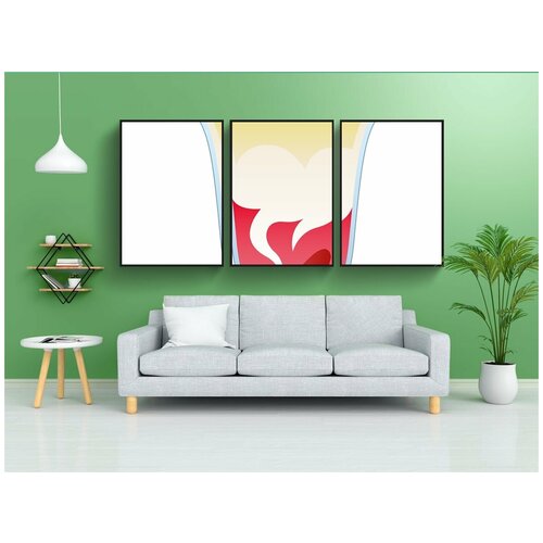 фото Набор модулных постеров для интерьера "мороженое, чашка, летом" 60x90 см. в тубусе, без рамки lotsprints