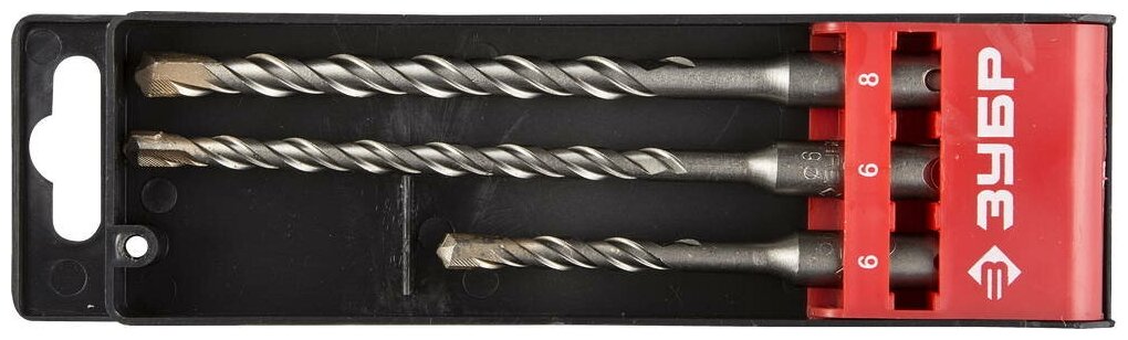 Набор буров SDS-plus ЗУБР Профессионал 3 шт диаметры 5 6 8 мм