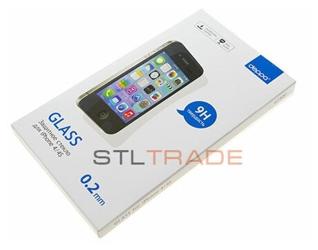 Защитное стекло для iPhone 4/4S 0.2мм, Deppa