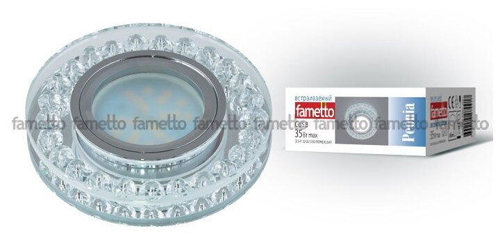 Светильник DLS-P102 GU5.3 CHROME/CLEAR Peonia Fametto