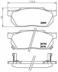 Комплект передних тормозных колодок Nisshinbo NP8006 для Honda City, Civic III, IV, V, CR-X I, II, Prelude II