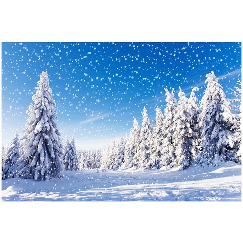 Фотообои Уютная стена "Удивительный зимний пейзаж" 410х270 см Бесшовные Премиум (единым полотном)