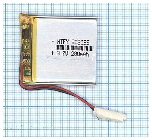 Аккумулятор Li-Pol (батарея) 3x30x35mm 2pin 3.7V/280mAh