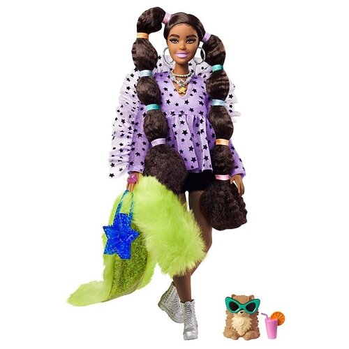 фото Кукла mattel barbie экстра с переплетенными резинками хвостиками, gxf10