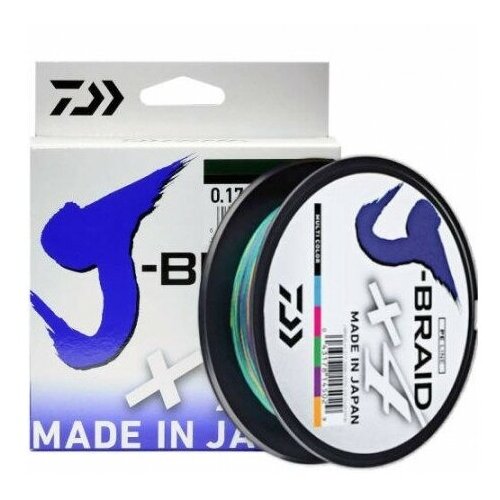 Плетеный шнур DAIWA J-Braid X4 d=0.13 мм, 300 м, 5.9 кг, multi color, 1 шт.