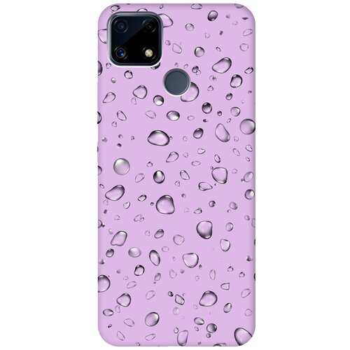 Матовый чехол Rain для Realme C25 / C25S / Рилми С25 / С25с с 3D эффектом сиреневый матовый чехол bye then w для realme c25 c25s рилми с25 с25с с 3d эффектом сиреневый