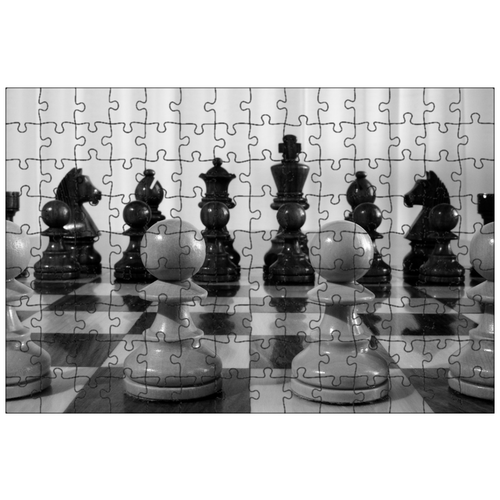 фото Магнитный пазл 27x18см."шахматы, король, соответствовать" на холодильник lotsprints