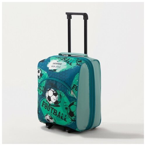 фото Sacvoyage чемодан малый 18", отдел на молнии, наружный карман, цвет зелёный, «футбол»