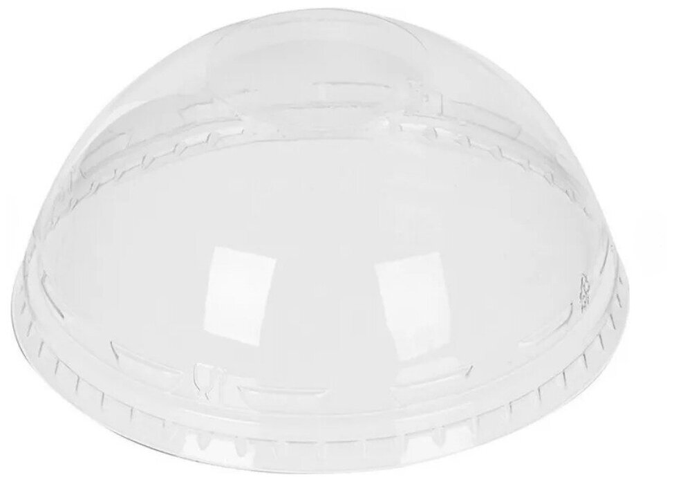 Крышка для стакана купольная без отверстия D 95 мм ПЭТ 100 штук в упаковке - фотография № 1