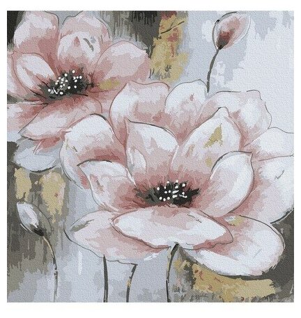 Картина по номерам Розовые цветы, 30x30 см. Molly