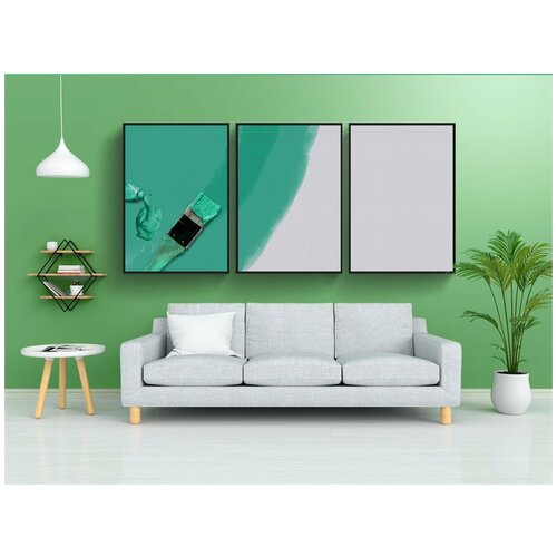 фото Набор модулных постеров для интерьера "кисть, цвет, холст" 60x90 см. в тубусе, без рамки lotsprints