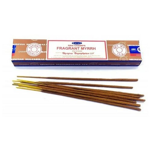 благовоние satya ajaro нет старости 15г 12 палочек Благовоние Satya Nag Champa Fragrant Myrrh (Аромат мирры) 15г, 12 палочек