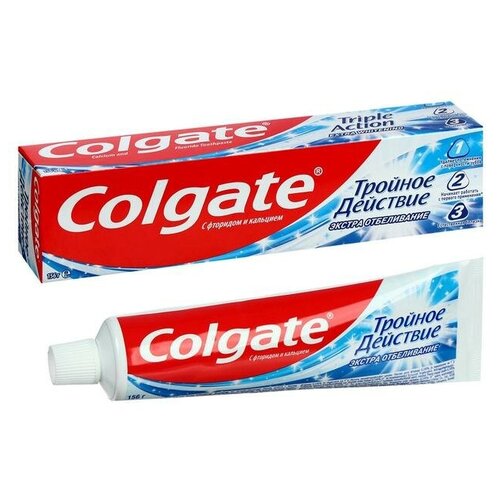 Купить Зубная паста Colgate «Тройное действие», экстра отбеливание, 100 мл, Без бренда