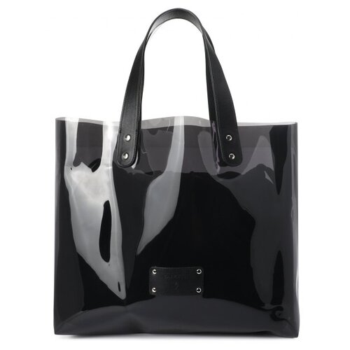 Сумка шоппер Calzetti, фактура гладкая, черный сумка клатч calzetti фактура гладкая черный