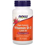Vitamin D-3 1000 IU (Витамин Д-3 25 мкг) 180 капс (Now Foods) - изображение