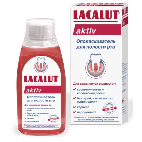 Купить Ополаскиватель для полости рта Lacalut Актив 300 мл, 1 шт., Полоскание и уход за полостью рта
