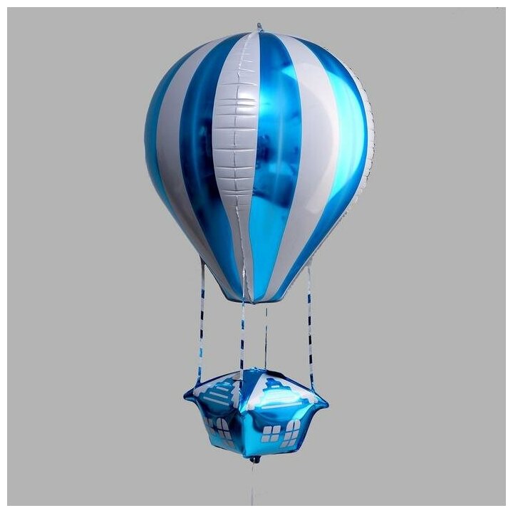 Шар фольгированный фигура 35" "Воздушный шар" синий 6906462