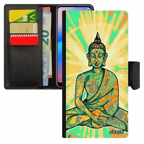 фото Чехол-книжка для смарфона xiaomi redmi 6a, "будда" статуя индия utaupia