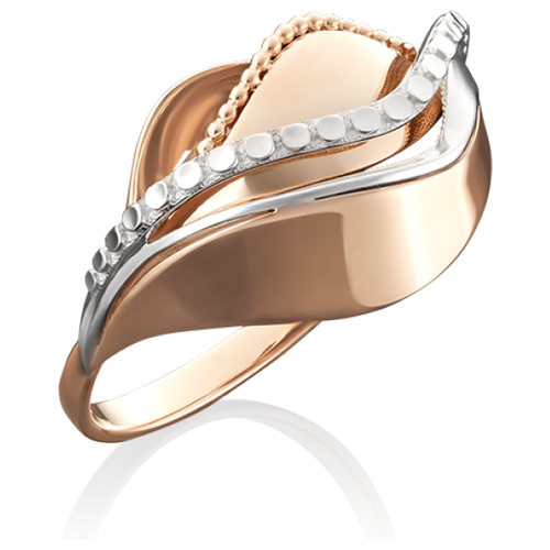 PLATINA jewelry Кольцо из комбинированного золота без камней 01-5009-00-000-1111-04, размер 16