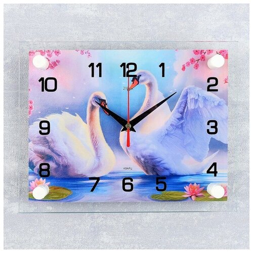 фото Часы настенные, серия: животный мир, "пара лебедей", 20х26 см микс рубин 2267874 . yandex market