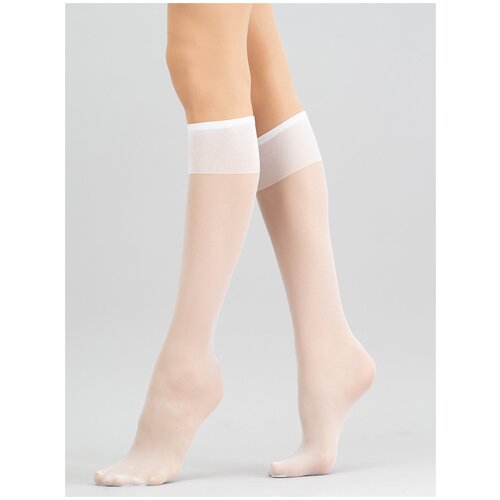 фото Гольфы giulia, 20 den, 2 пары, размер uni, белый