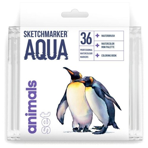 Художественный маркер SKETCHMARKER Набор акв. маркеров SKETCHMARKER Aqua Animals, 36цв. художественный маркер sketchmarker набор акв маркеров sketchmarker aqua travel 24цв