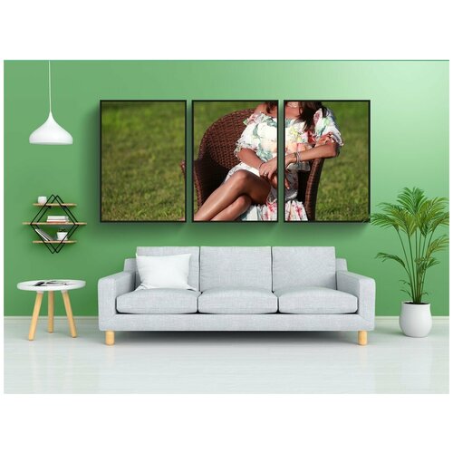 фото Набор модулных постеров для интерьера "девочка, платье, мода" 60x90 см. в тубусе, без рамки lotsprints