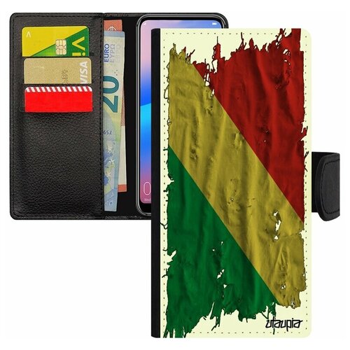 фото Чехол книжка на мобильный redmi 6a, "флаг конго браззавиль на ткани" патриот страна utaupia