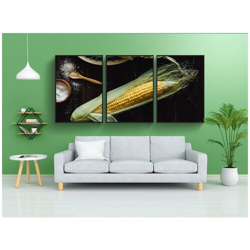 фото Набор модулных постеров для интерьера "кукуруза, початки, початок" 60x90 см. в тубусе, без рамки lotsprints