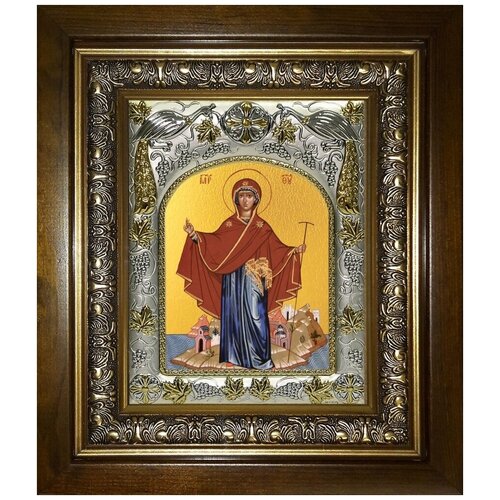 Икона Игумения святой Горы Афонской Божия Матерь в деревянном киоте