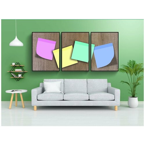 фото Набор модулных постеров для интерьера "разместить его, postit, примечание" 60x90 см. в тубусе, без рамки lotsprints