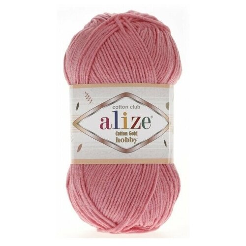 Пряжа Alize Cotton gold hobby, 55 % хлопок, 45 % акрил, 50 г, 165 м, 1 шт., 033 темно-розовый 165 м