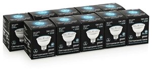 Упаковка светодиодных ламп 10 шт Gauss MR16 5W 530lm 4100K GU5.3 LED 101505205