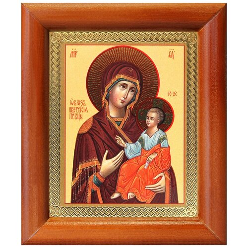 Иверская икона Божией Матери, деревянная рамка 8*9,5 см