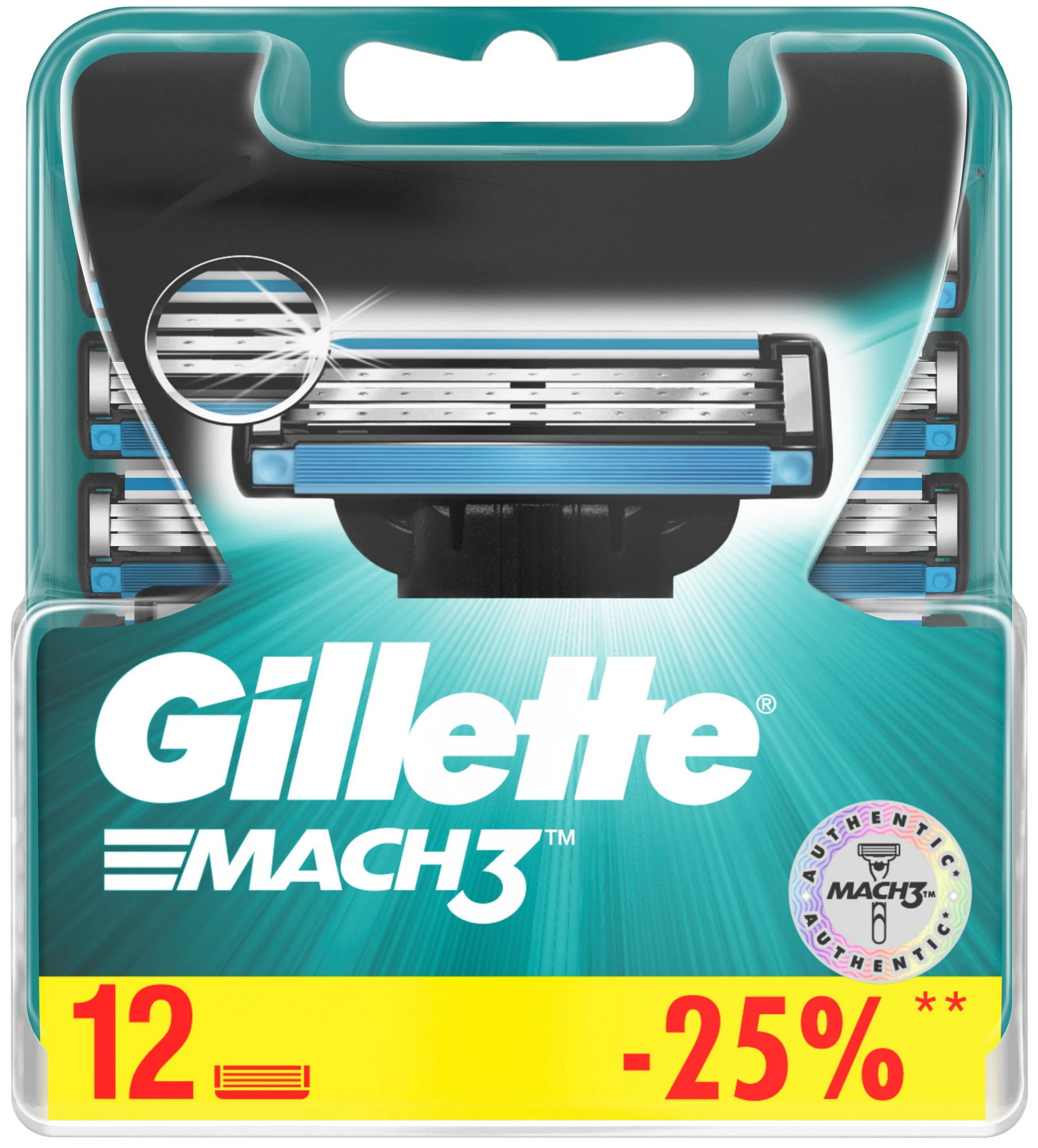 Сменные кассеты Gillette Mach3, 12 шт.