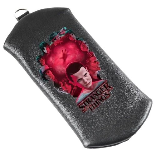 Карманная ключница Russian.Handmade из натуральной кожи с принтом Очень странные дела №7