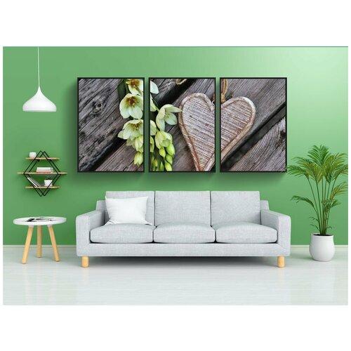 фото Набор модулных постеров для интерьера "эмоции, белый, цветок" 60x90 см. в тубусе, без рамки lotsprints