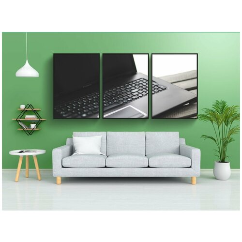 фото Набор модулных постеров для интерьера "чернить, ноутбук, клавиатура" 60x90 см. в тубусе, без рамки lotsprints