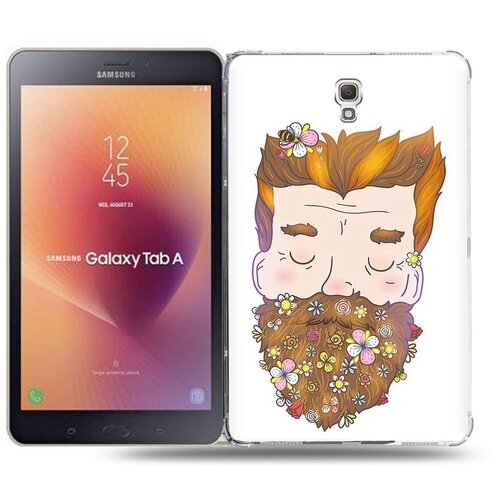 Чехол задняя-панель-накладка-бампер MyPads мужчина с цветами в бороде для Samsung Galaxy Tab A 8.0 (2017) SM-T380/T380/T385 противоударный