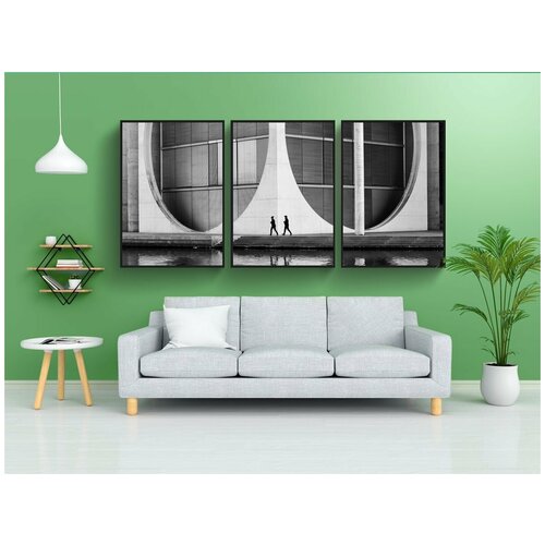 фото Набор модулных постеров для интерьера "архитектура, геометрия, современное" 60x90 см. в тубусе, без рамки lotsprints