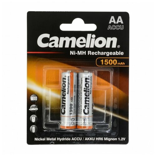 Батарейка аккумуляторная AA Camelion HR6 (блистер), В упаковке: 2 шт, Емкость: 1500 мАч