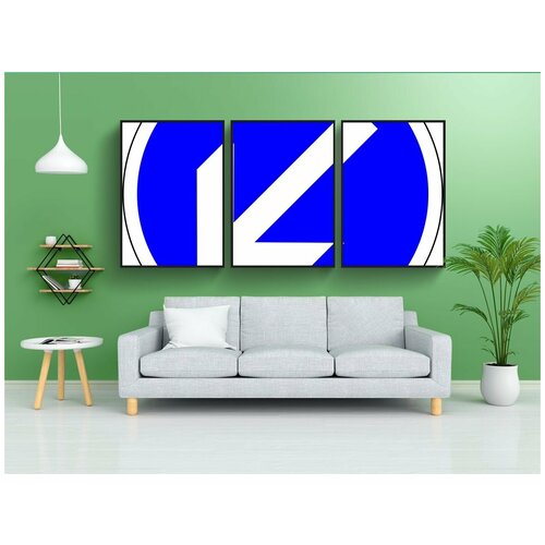 фото Набор модулных постеров для интерьера "дорожный знак, держать левую, знак" 60x90 см. в тубусе, без рамки lotsprints