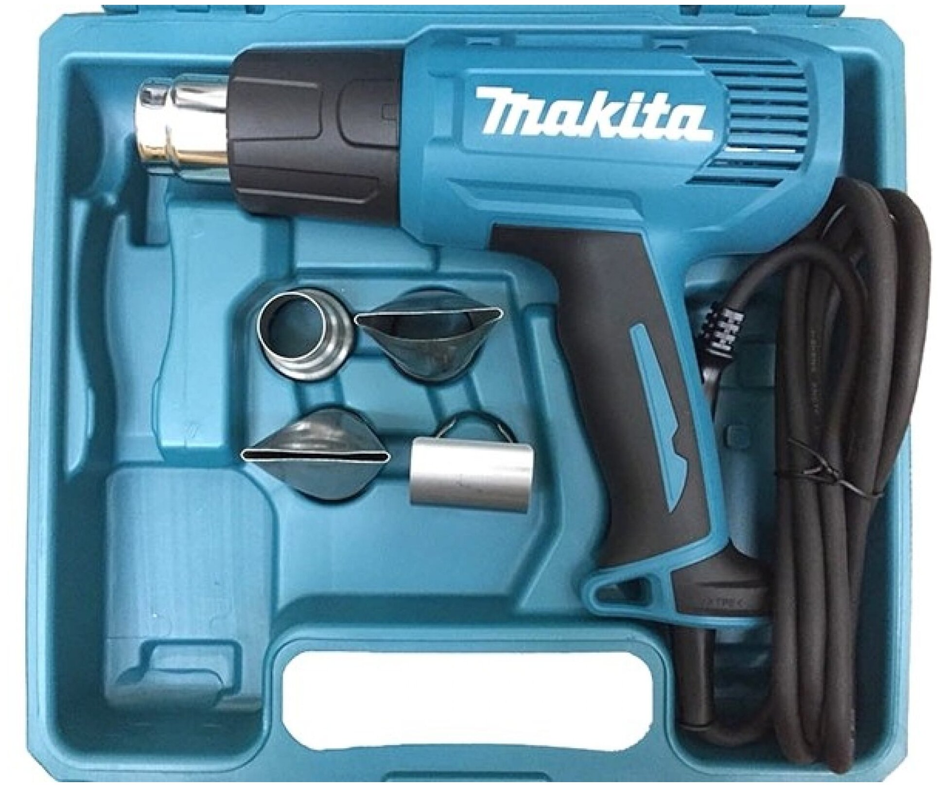 Строительный фен Makita HG5030K, без аккумулятора, 1600 Вт синий