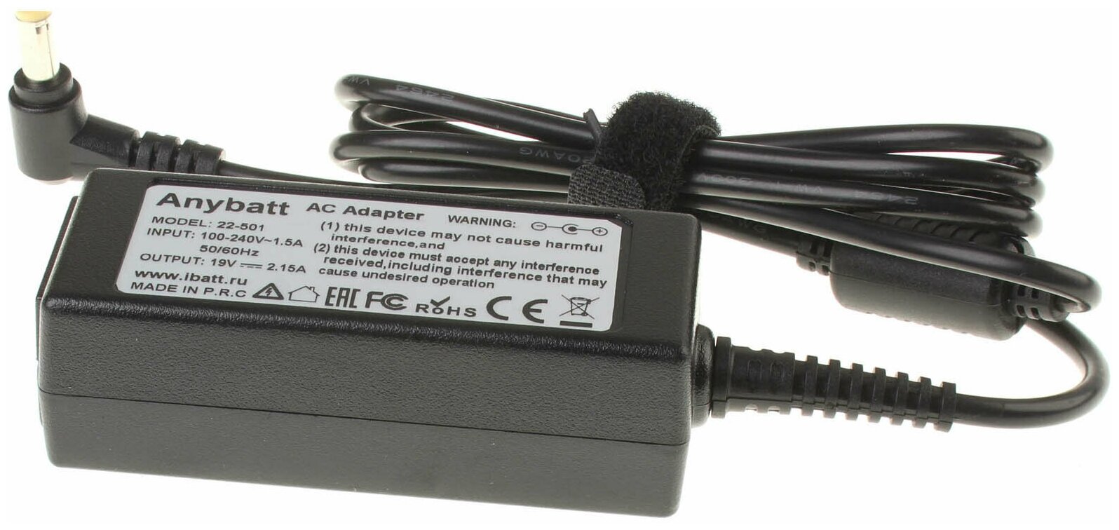 Блок питания Anybatt 22-U1-501 19V 2,15A, 41W, 5.5*1.7 mm для Acer Aspire One 533, Aspire One 522, Aspire One D257, Aspire One 722, Aspire One 521, Aspire One D255, Aspire One 725, Aspire One 721, Aspire One 756, Aspire One D260,