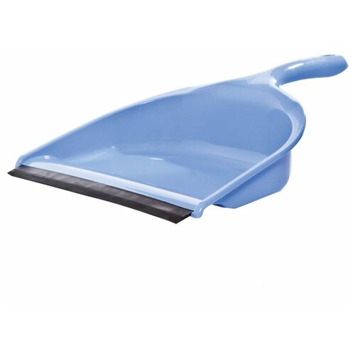 Совок для мусора OfficeClean, низкая ручка, с резиновой кромкой, ширина 23см, пластик, голубой (299876)