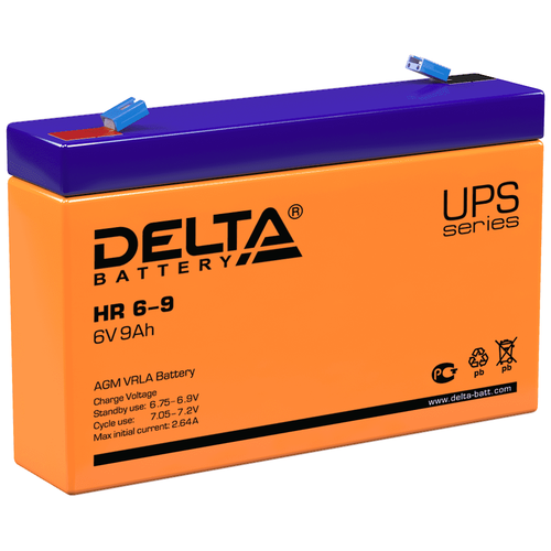 Аккумуляторная батарея DELTA Battery HR 6-9 (634W) 6В 9 А·ч аккумуляторная батарея b b battery hr9 6 6в 9 а·ч