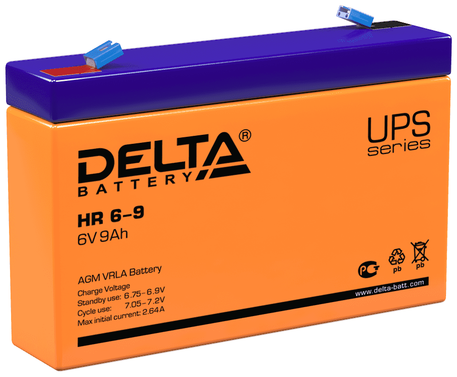 Аккумуляторная батарея DELTA Battery HR 6-9 (634W) 6В 9 А·ч