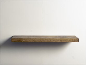 Навесная деревянная полка для ванной комнаты из массива дуба 50х15х4 см
